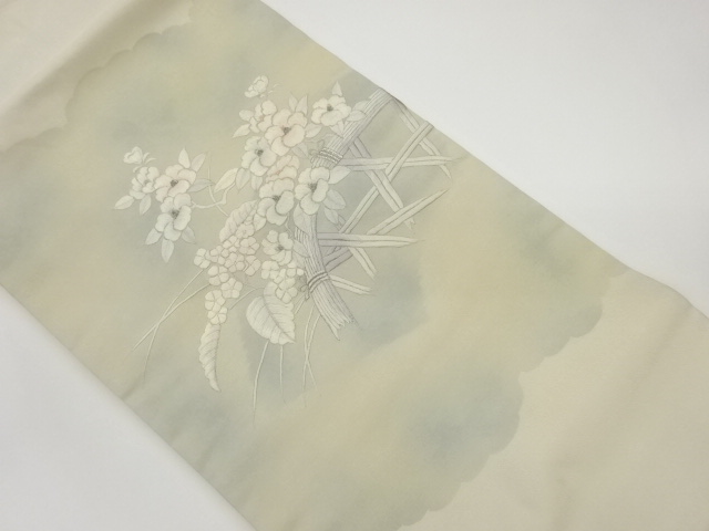 光悦垣に草花模様刺繍名古屋帯